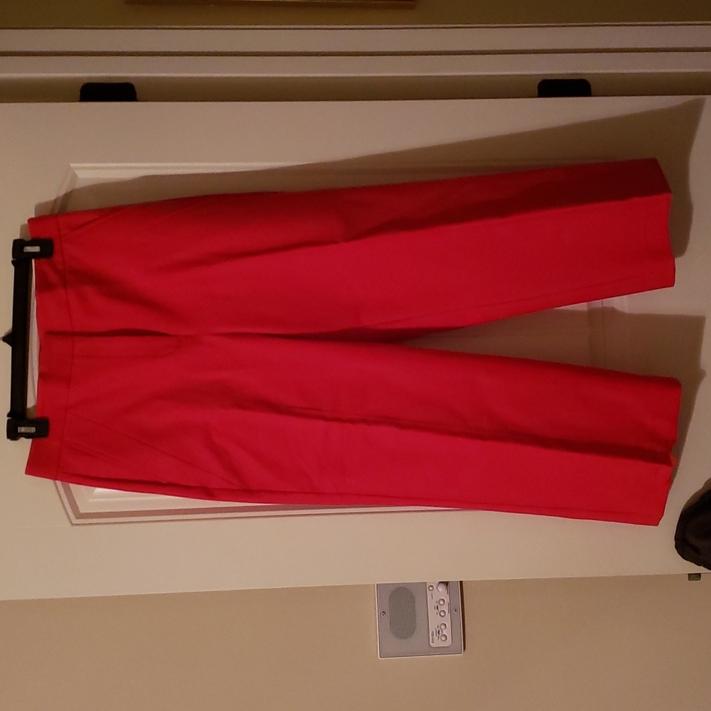 Ann Taylor Wide Leg Red Crop Pant